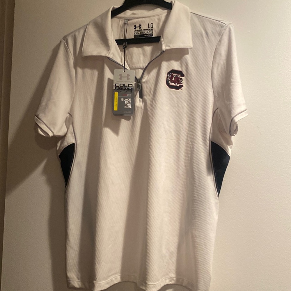 Brand new unisex under armour Cold Black Golf shirt Gamecocks